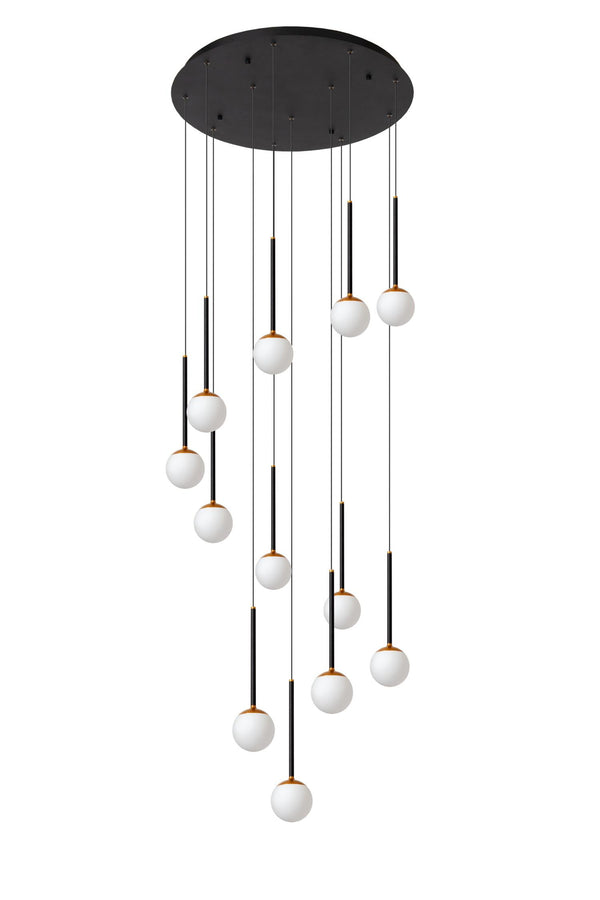 Lucide CALINA dimbare LED-hanglamp Ø 69,9 cm, 12 × 7,7 W, zwart