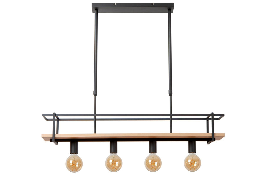 Lucide MILONGA hanglamp 4 × E27, zwart