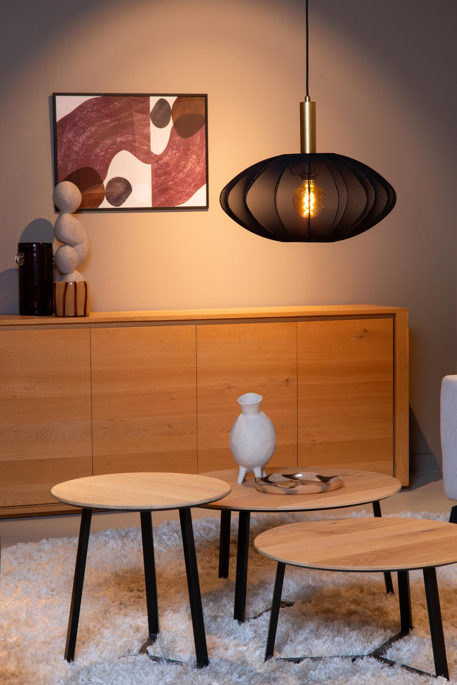 Lucide CORINA hanglamp Ø 50 cm, E27, zwart