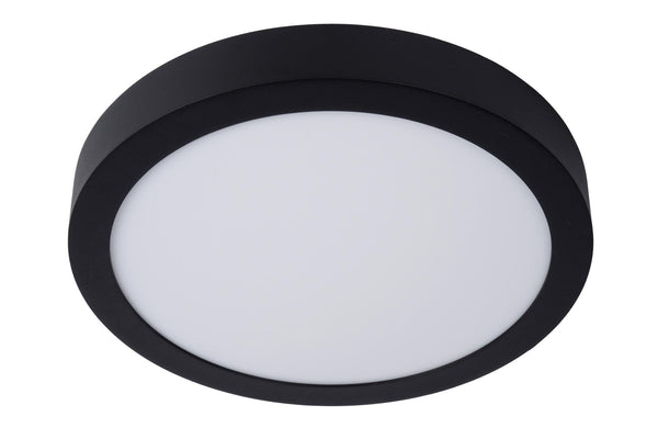 Lucide BRICE-LED dimbare LED-plafondlamp voor de badkamer Ø 30 cm, 30 W, IP44, zwart