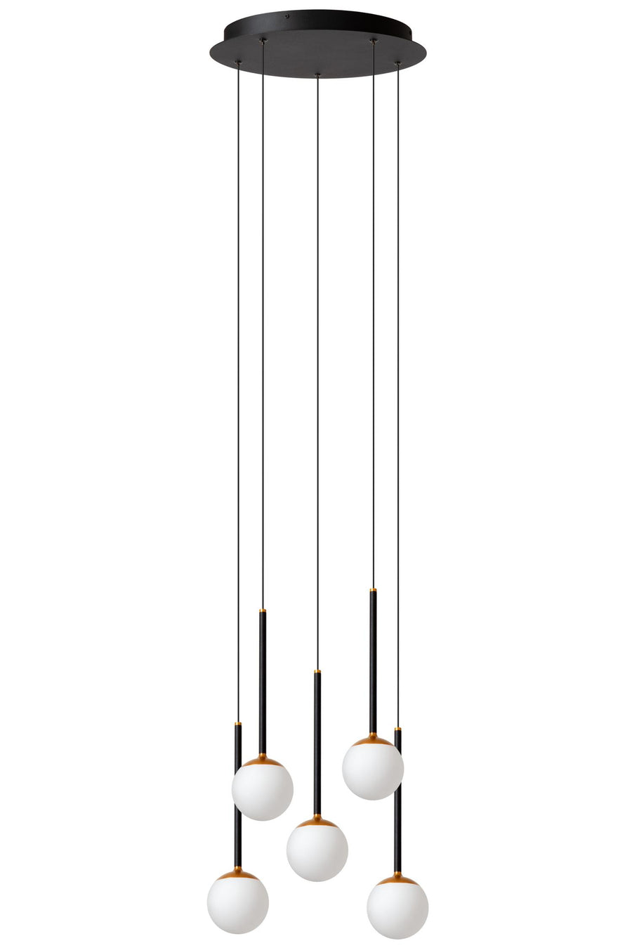 Lucide CALINA dimbare LED-hanglamp Ø 41,8 cm, 5 × 8,2 W, 2200–3300 K, zwart