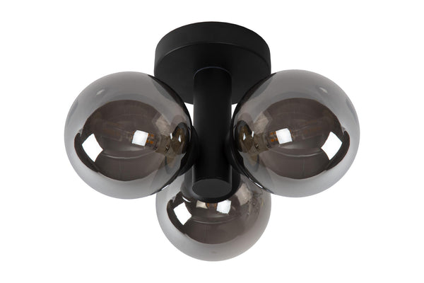 Lucide TRUDY plafondlamp voor de badkamer Ø 28 cm, 3 × G9, IP44, zwart