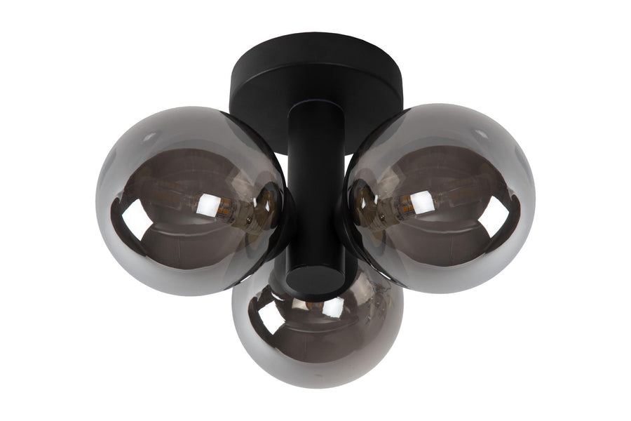 Lucide TRUDY plafondlamp voor de badkamer Ø 28 cm, 3 × G9, IP44, zwart