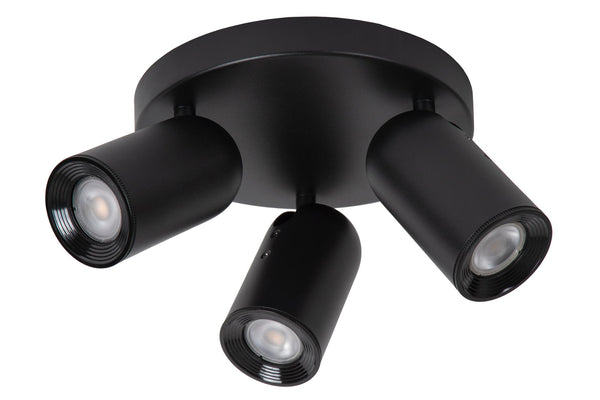 Lucide PUNCH plafondspot Ø 21 cm, 3 × GU10, zwart