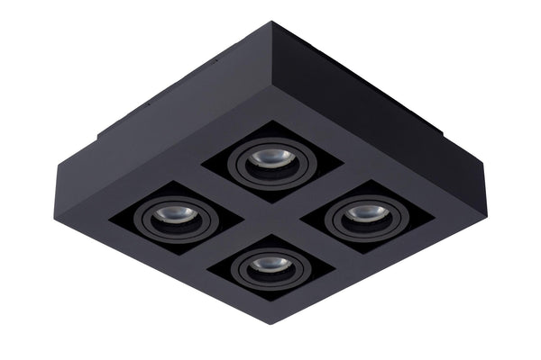 Lucide XIRAX dimbare LED-plafondspot 4 × GU10, 4 × 5 W, 2200–3000 K, zwart