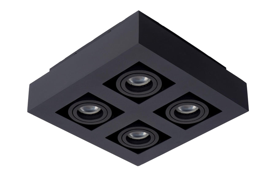 Lucide XIRAX dimbare LED-plafondspot 4 × GU10, 4 × 5 W, 2200–3000 K, zwart