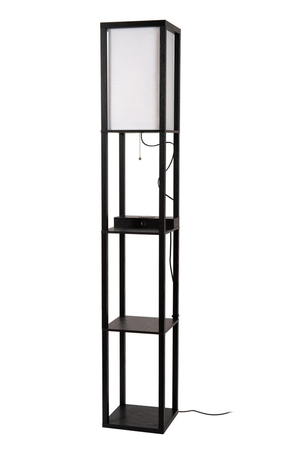 Lucide MENNO vloerlamp met draadloos opladen E27, zwart