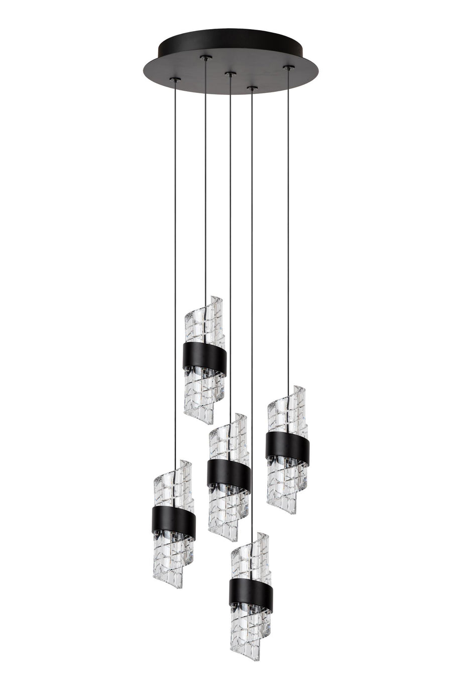 Lucide KLIGANDE dimbare LED-hanglamp Ø 30 cm, 5 × 8 W, zwart