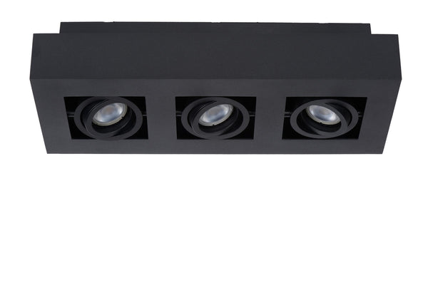Lucide XIRAX dimbare LED-plafondspot 3 × GU10, 3 × 5 W, 2200–3000 K, zwart