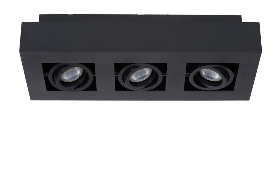 Lucide XIRAX dimbare LED-plafondspot 3 × GU10, 3 × 5 W, 2200–3000 K, zwart