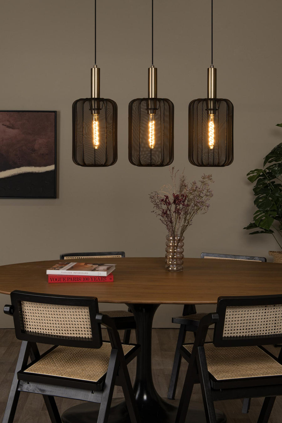 Lucide CORINA hanglamp 3 × E27, zwart