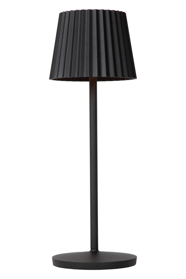 Lucide JUSTINE oplaadbare LED-tafellamp voor binnen en buiten met dimfunctie, 2 W, IP54, zwart