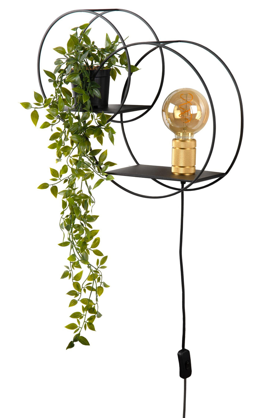 Lucide CIRCLE wandlamp E27, zwart