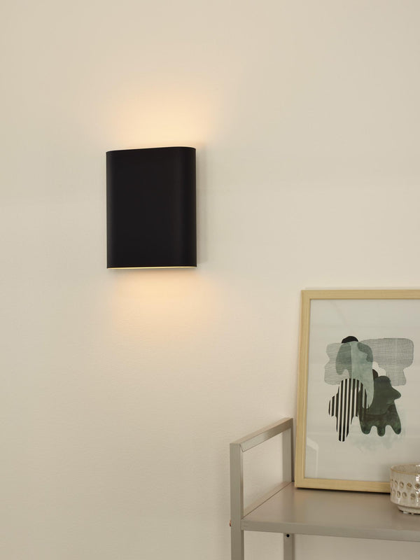 Lucide OVALIS wandlamp 2 × E14, zwart