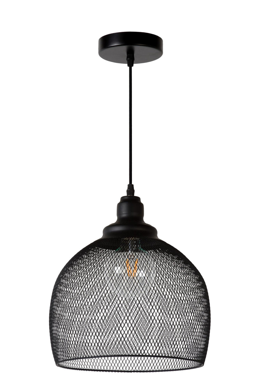 Lucide MESH hanglamp Ø 28 cm, E27, zwart