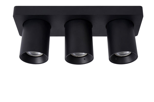 Lucide NIGEL dimbare LED-plafondspot 3 × GU10, 3 × 5 W, 2200–3000 K, zwart
