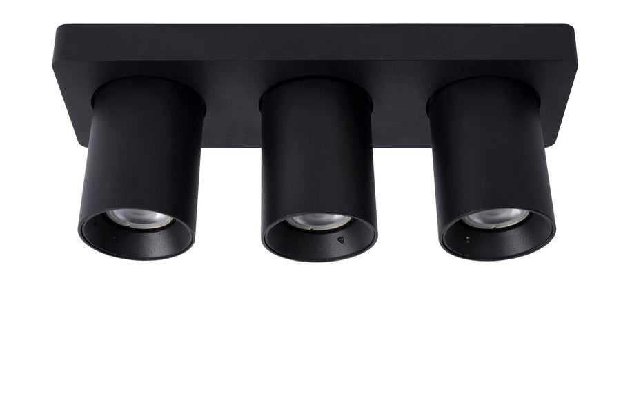Lucide NIGEL dimbare LED-plafondspot 3 × GU10, 3 × 5 W, 2200–3000 K, zwart