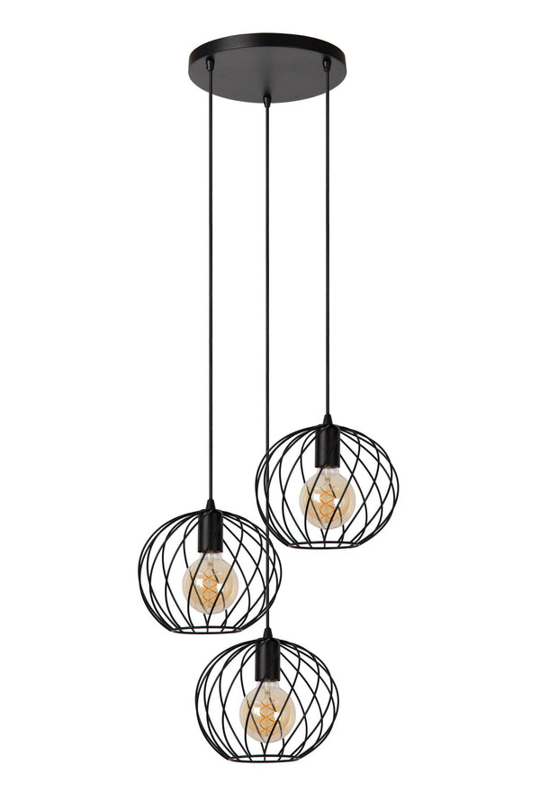 Lucide DANZA hanglamp Ø 50 cm, 3 × E27, zwart