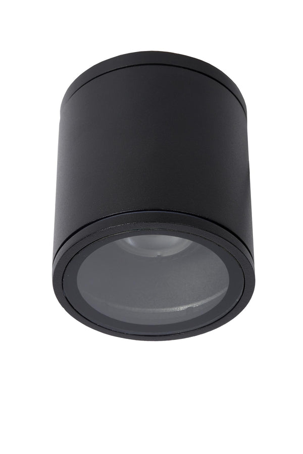 Lucide AVEN plafondspot voor de badkamer Ø 9 cm, GU10, IP65, zwart