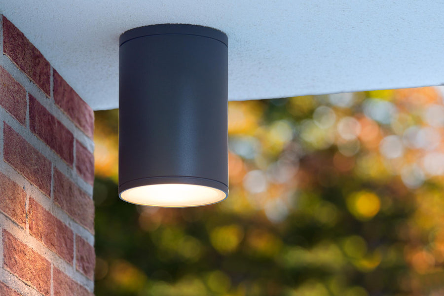 Lucide TUBIX plafondspot voor binnen en buiten Ø 10,8 cm, E27, IP54, antraciet