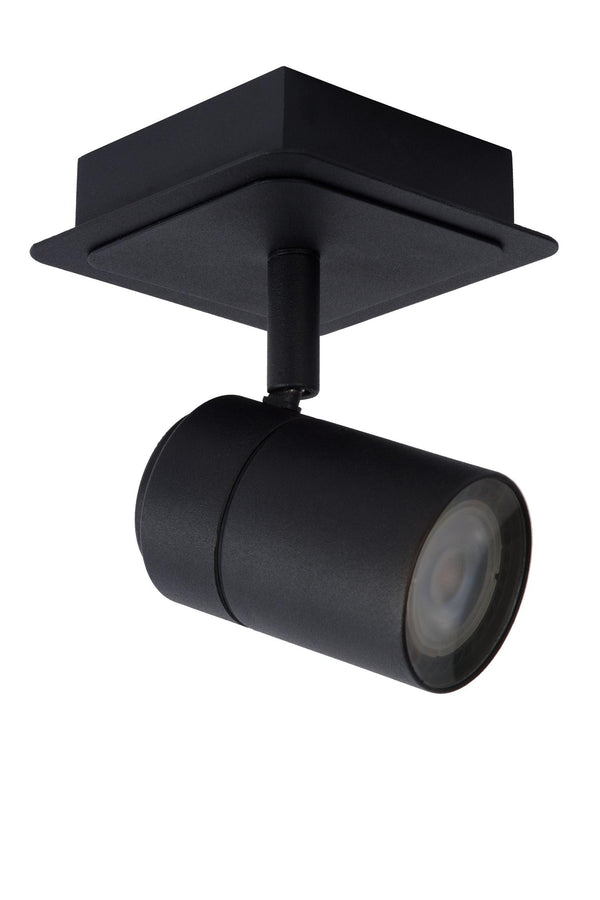 Lucide LENNERT dimbare LED-plafondspot voor de badkamer GU10, 5 W, IP44, zwart