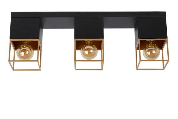 Lucide RIXT plafondlamp 3 × E27, zwart