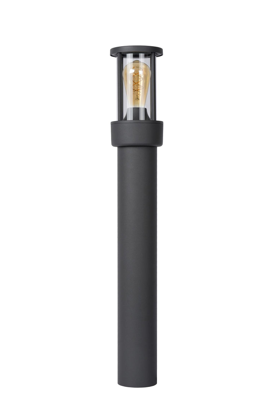 Lucide LORI paallamp met dag-nachtsensor E27, IP44, antraciet