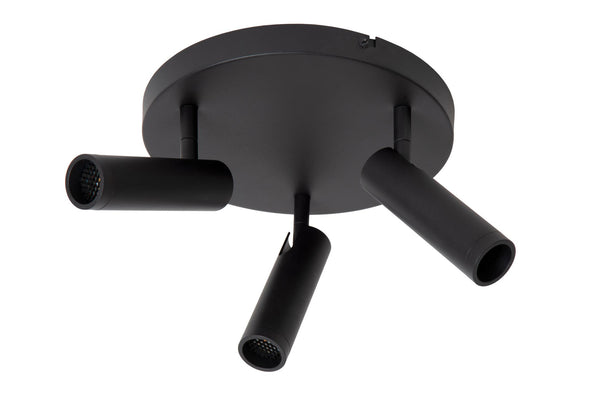 Lucide GRADO plafondspot Ø 25 cm, 3 × GU10, zwart