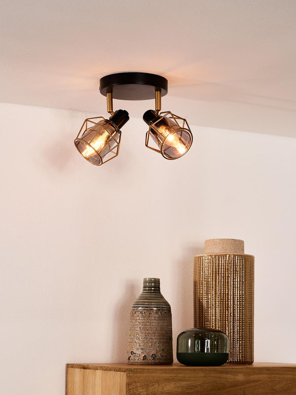Lucide NILA plafondspot 2 × E14, zwart