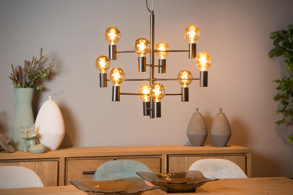 Lucide LEANNE hanglamp Ø 65 cm, 10 × E27, zwart