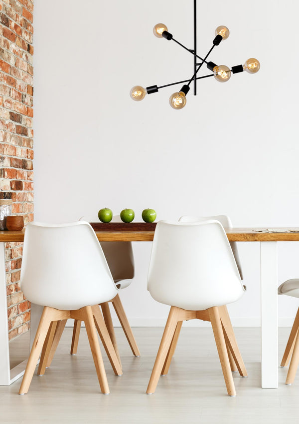 Lucide LESTER plafondlamp 6 × E27, zwart