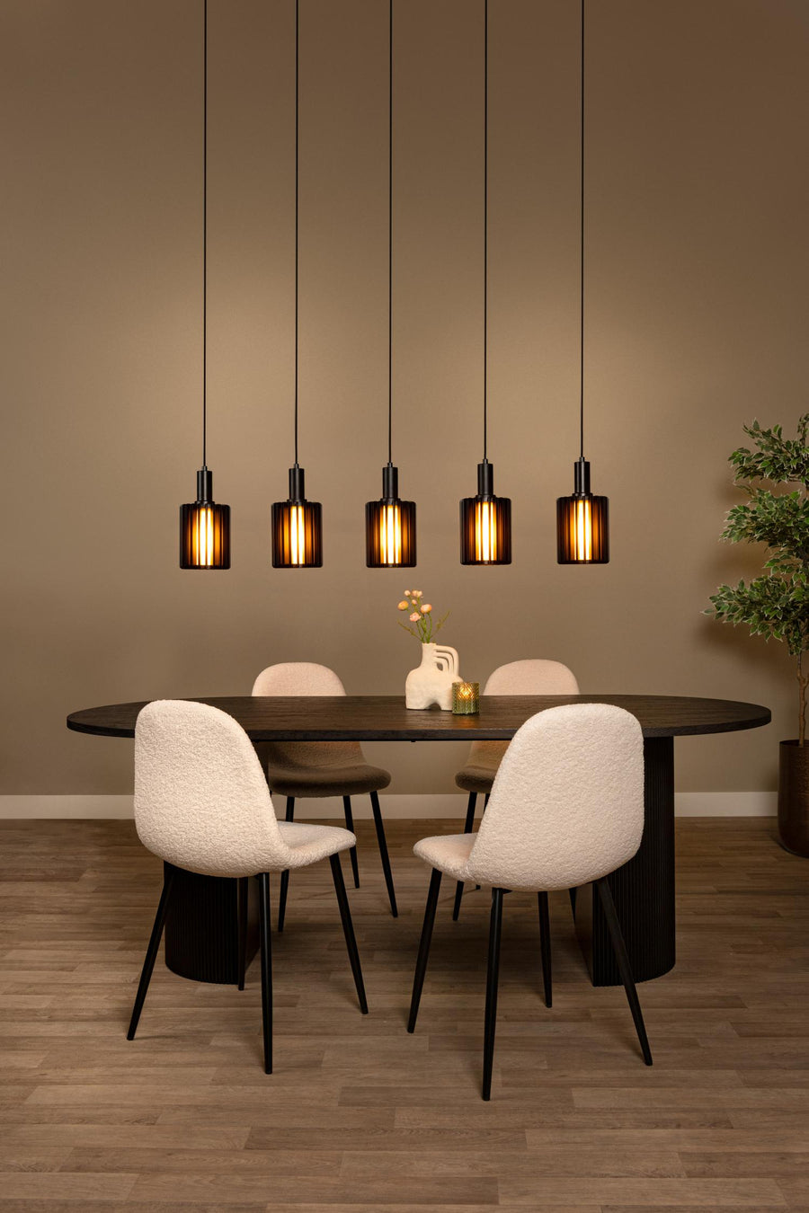 Lucide LAMBRES hanglamp 5 × E27, zwart