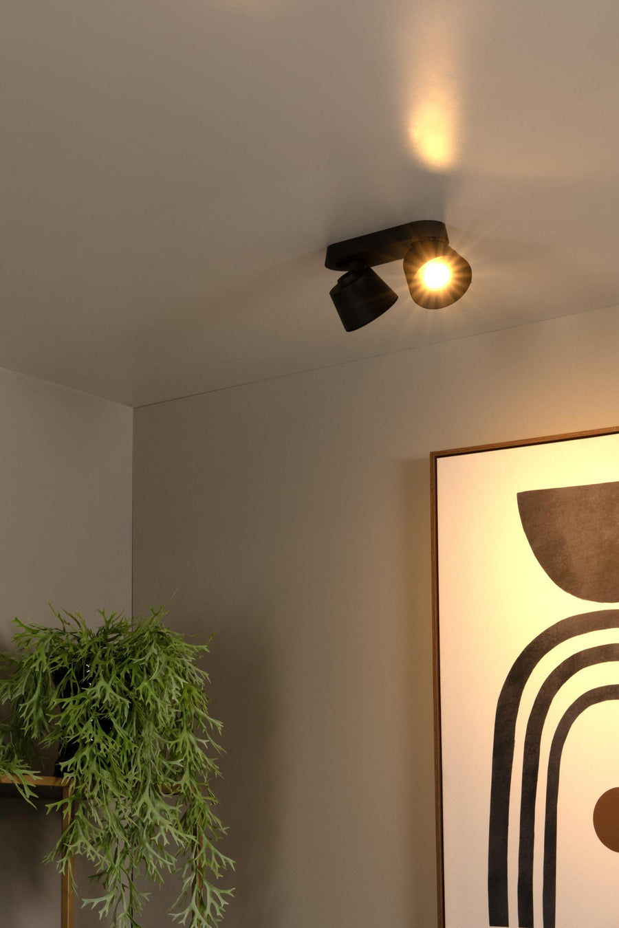 Lucide TRIGONO plafondspot 2 × GU10, zwart