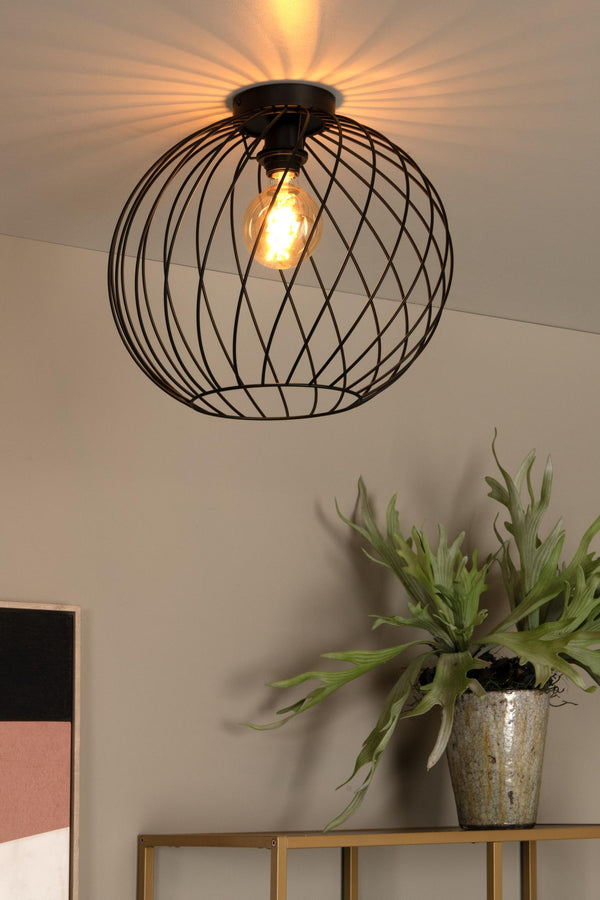 Lucide DANZA plafondlamp Ø 40 cm, E27, zwart
