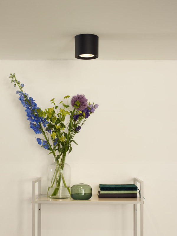 Lucide FEDLER dimbare LED-plafondspot Ø 12 cm, GU10, 12 W, 2200–3000 K, zwart