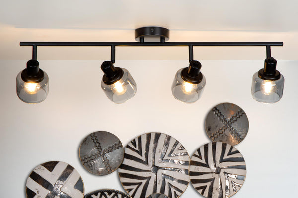 Lucide BJORN plafondspot 4 × E14, zwart
