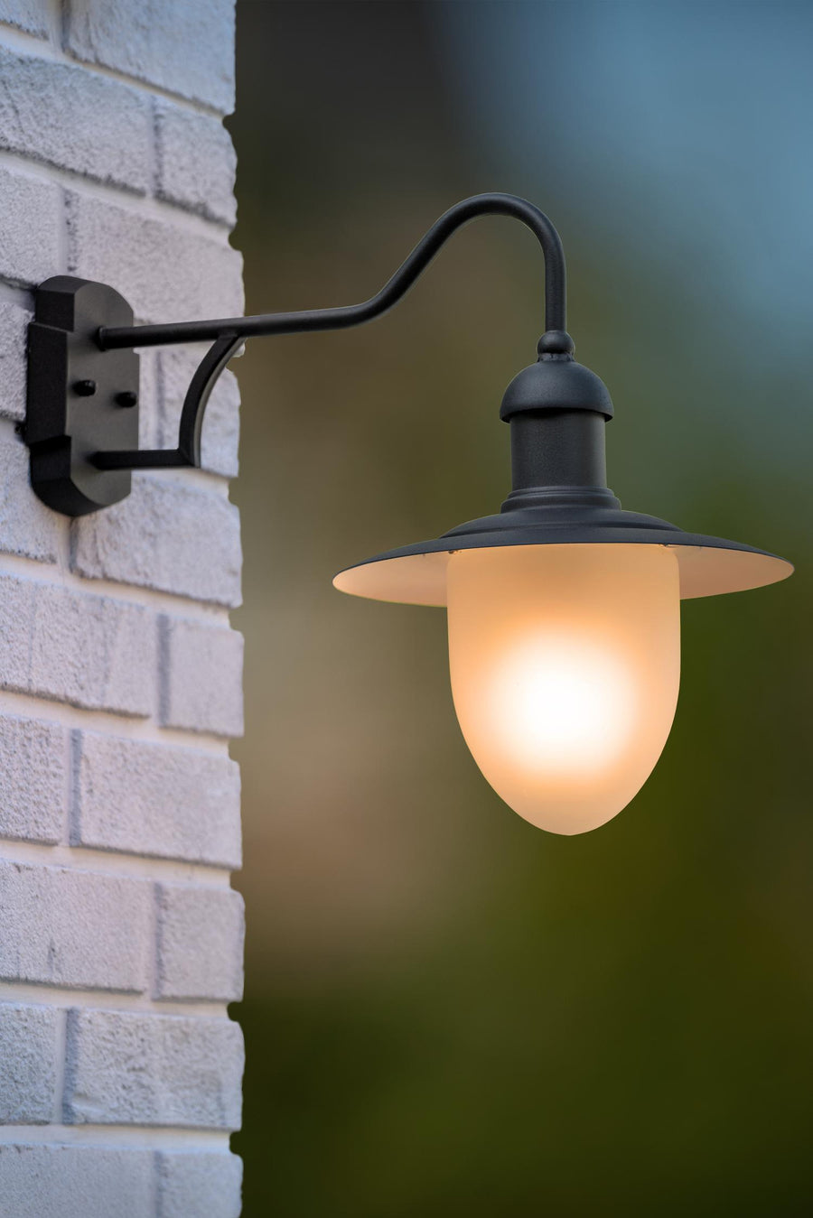 Lucide ARUBA wandlamp voor binnen en buiten Ø 25 cm, E27, IP44, zwart