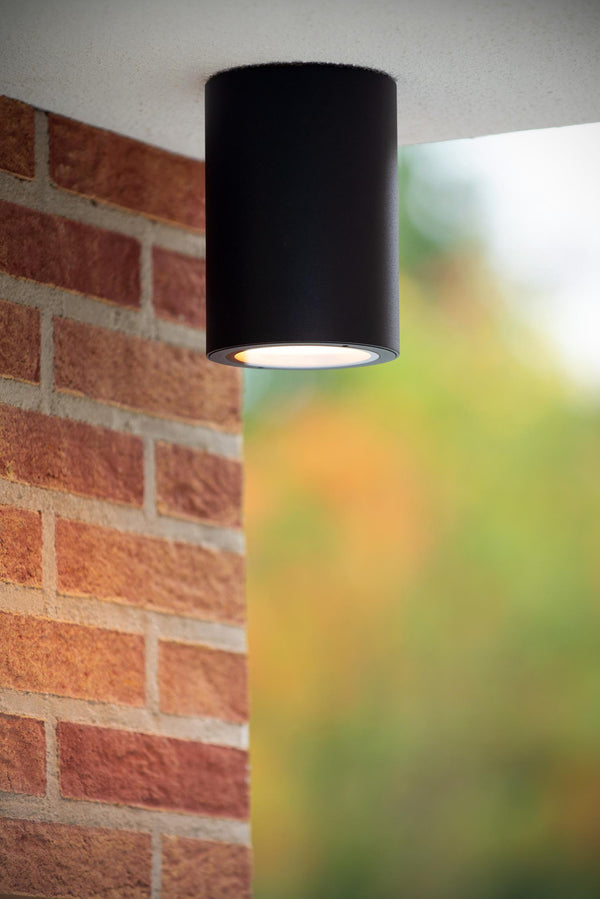 Lucide VOLANTIS plafondspot voor binnen en buiten Ø 10,8 cm, E27, IP54, zwart