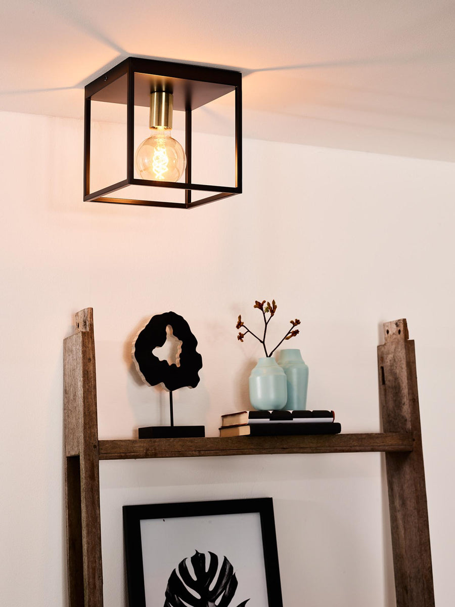 Lucide RUBEN plafondlamp E27, zwart