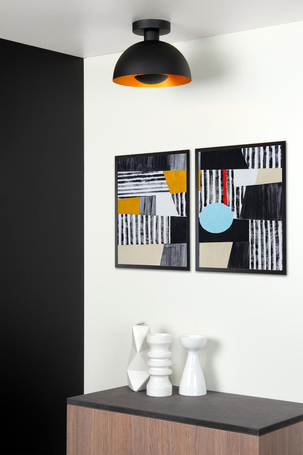 Lucide SIEMON plafondlamp Ø 25 cm, E27, zwart