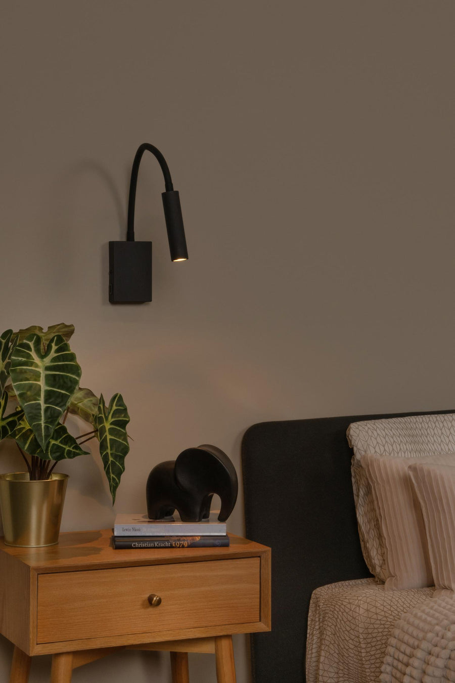 Lucide ALEC dimbare LED-wandspot met 3 dimstanden, G9, 3 W, zwart