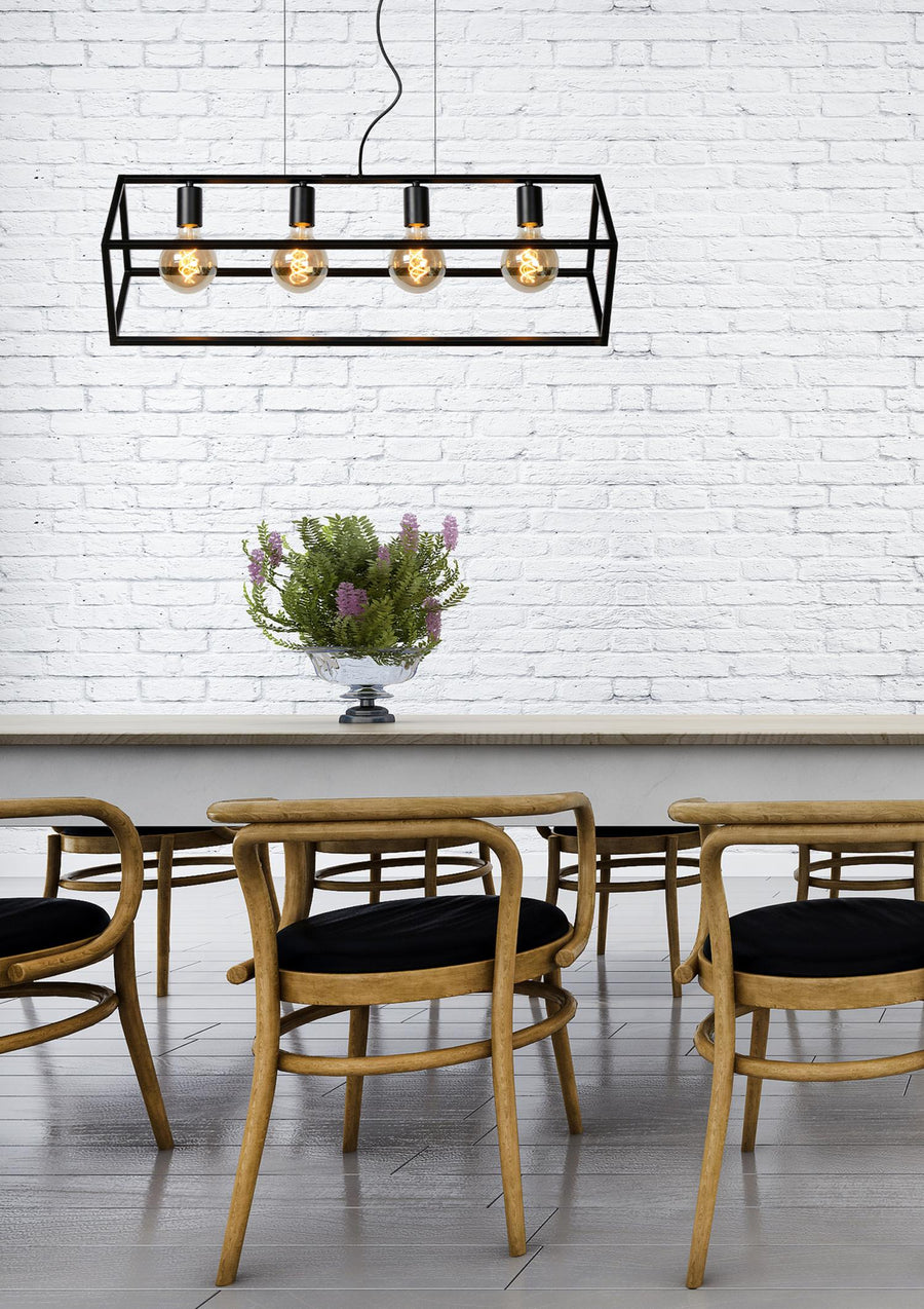 Lucide FABIAN hanglamp 4 × E27, zwart