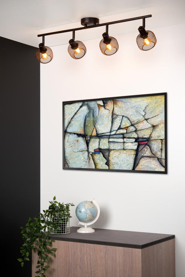 Lucide MAREN plafondspot 4 × E14, zwart