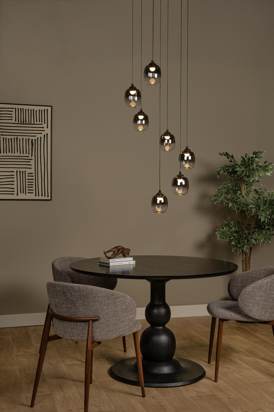 Lucide TAMINO dimbare LED-hanglamp Ø 52 cm, 7 × 5,3 W, zwart
