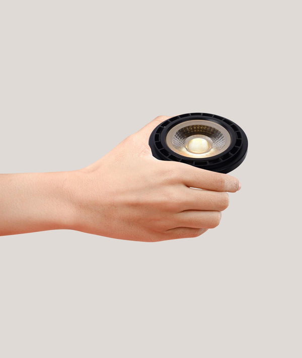 Lucide ES111 dimbare LED-lamp GU10 Ø 11 cm, 12 W, 2200–3000 K, zwart