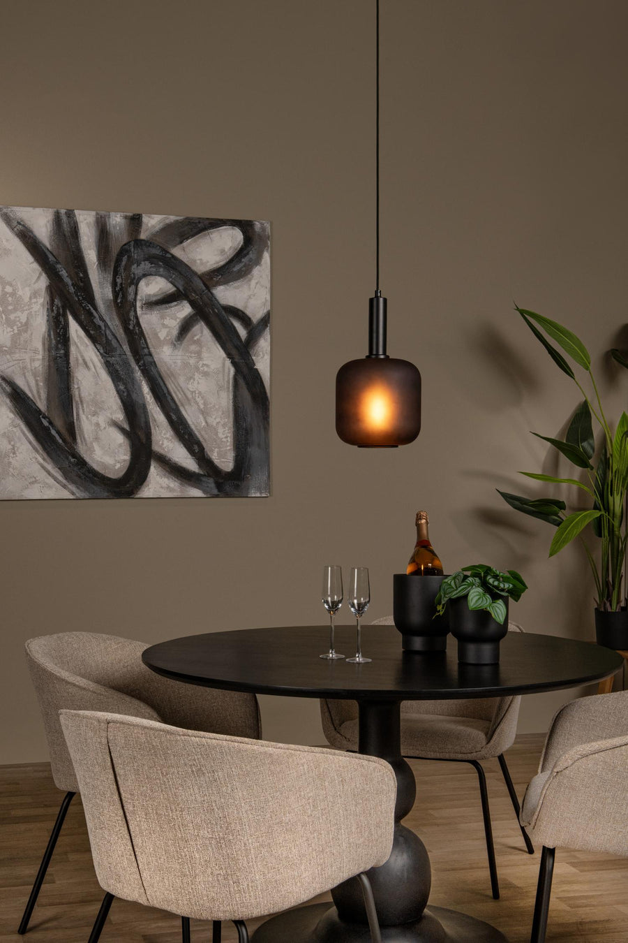 Lucide ELOISE hanglamp Ø 21 cm, E27, zwart