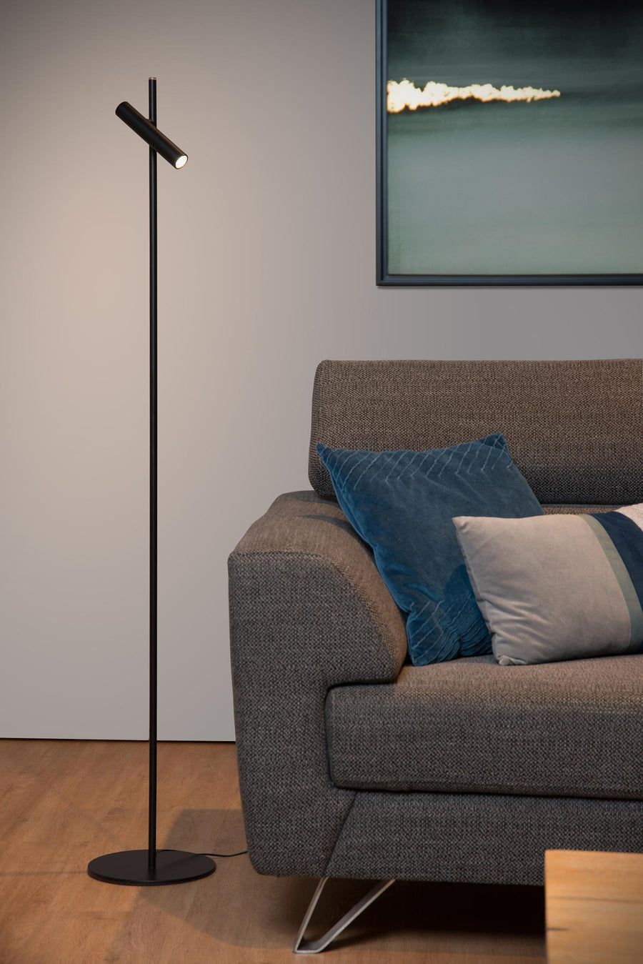 Lucide PHILON dimbare LED-leesvloerlamp Ø 23 cm, 4,5 W, zwart