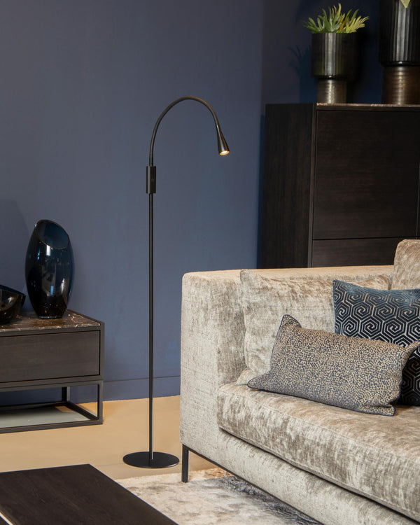 Lucide ZOZY dimbare LED-leesvloerlamp met 3 dimstanden, 4 W, zwart