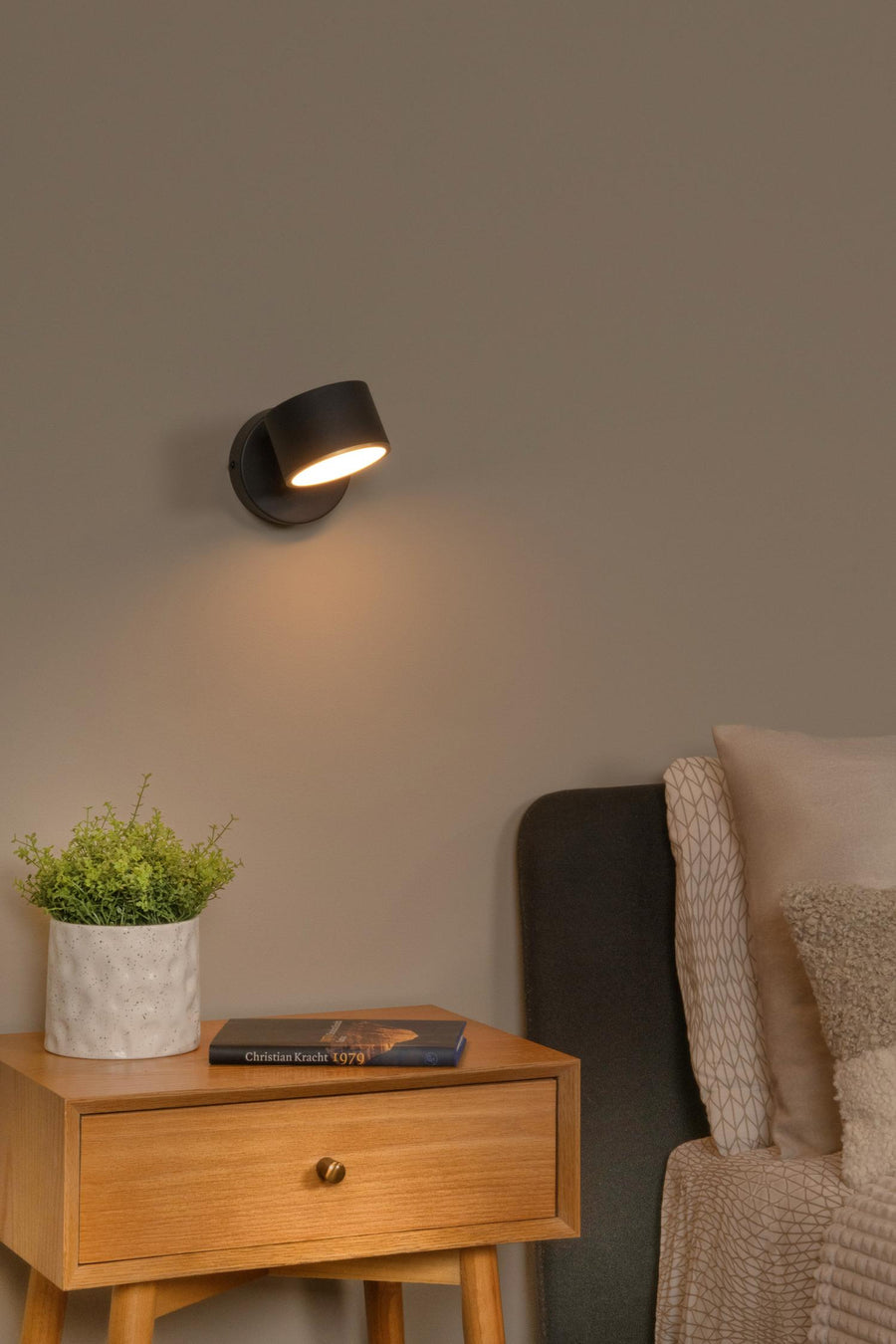 Lucide GIAN dimbare LED-wandlamp 9 W, zwart
