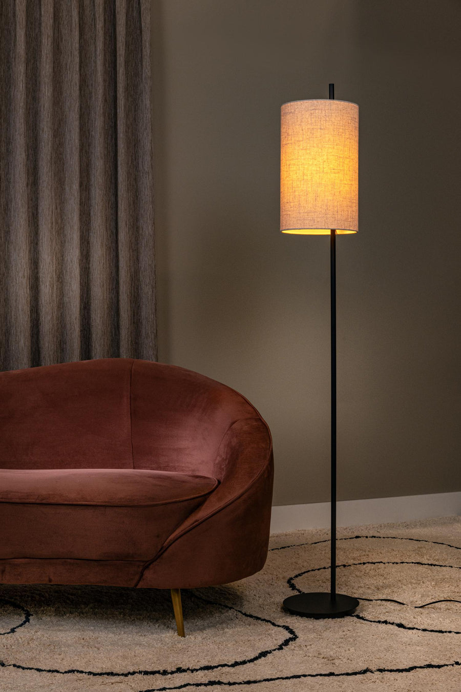 Lucide MAGIC vloerlamp Ø 24 cm, E27, zwart